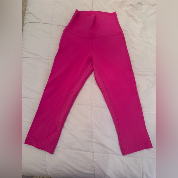 Lululemon Sonic Pink Align High Rise Crop Leggings - Size 2 - Picture 5 of 10